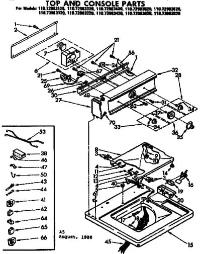 TOP AND CONSOLE PARTS