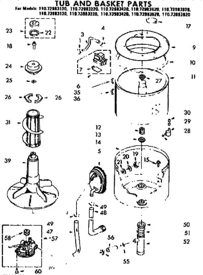 TUB AND BASKET PARTS