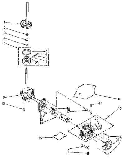 BRAKE, CLUTCH, GEARCASE, MOTOR AND PUMP