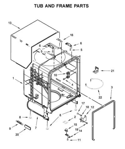 TUB AND FRAME PARTS