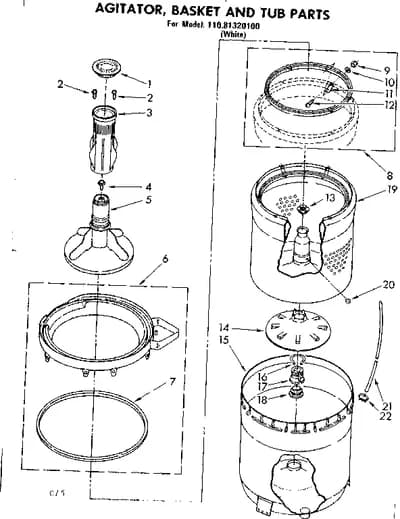 AGITATOR BASKET AND TUB PARTS