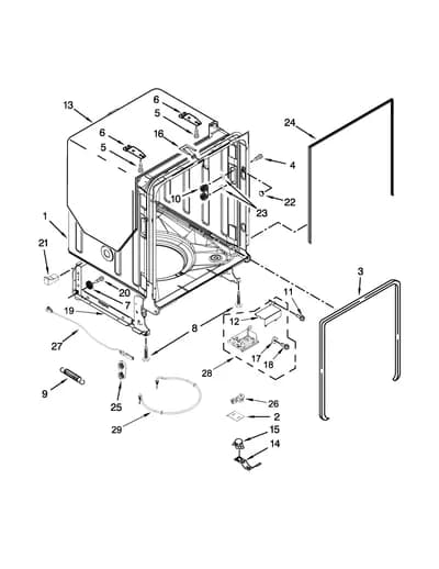 TUB AND FRAME PARTS