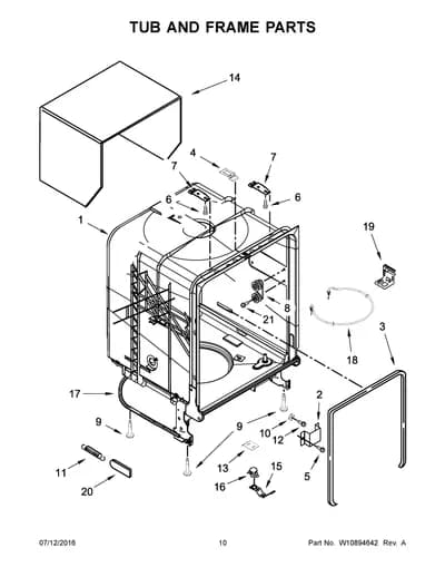 TUB AND FRAME PARTS