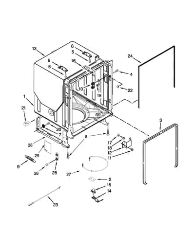 TUB AND FRAME PARTS