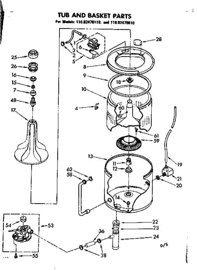 TUB AND BASKET PARTS