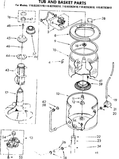 TUB AND BASKET PARTS
