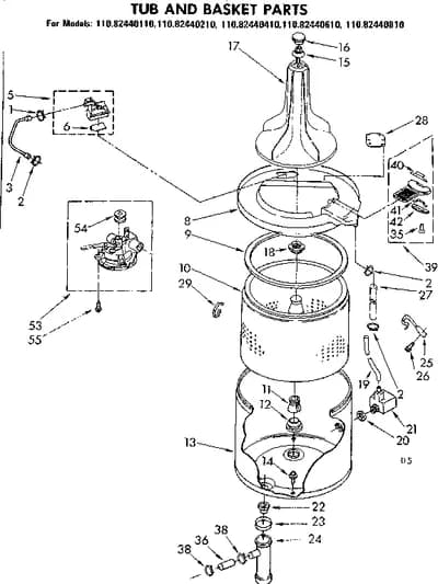 TUB AND BASKET PARTS