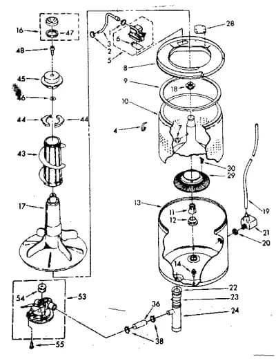 TUB AND BASKET PARTS (NON-SUDS ONLY)