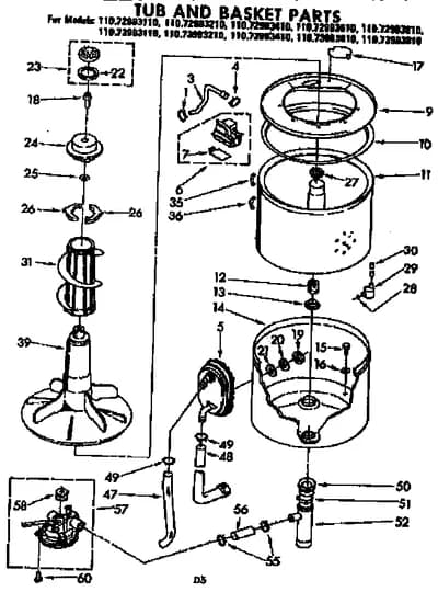 TUB AND BASKET PARTS