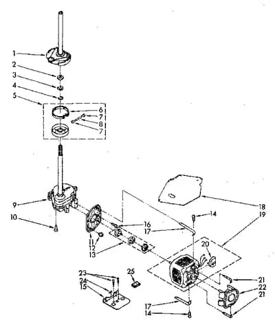 BRAKE, CLUTCH, GEARCASE, MOTOR AND PUMP