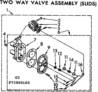 TWO WAY VALVE ASSEMBLY SUDS