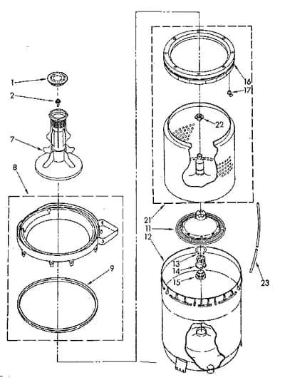 AGITATOR, BASKET AND TUB PARTS