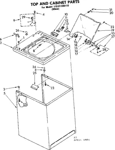 TOP AND CABINET PARTS