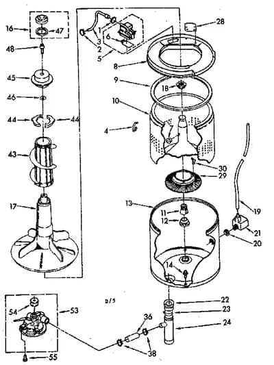 TUB AND BASKET PARTS (NON-SUDS ONLY)