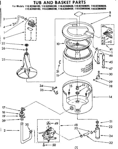 TUB AND BASKET PARTS