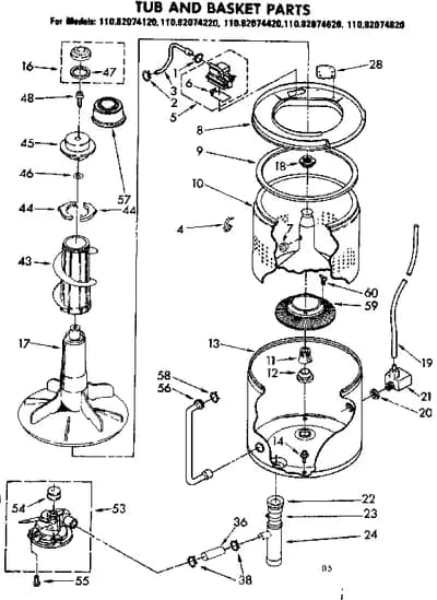 TUB AND BASKET PARTS
