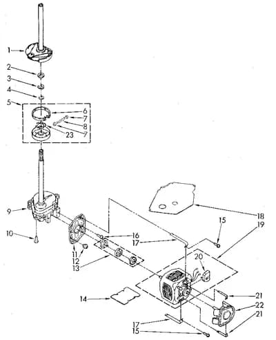 BRAKE, CLUTCH, GEARCASE, MOTOR AND PUMP