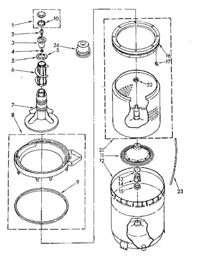 AGITATOR, BASKET AND TUB PARTS