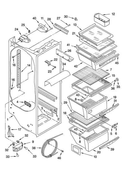 REFRIGERATOR LINER PARTS