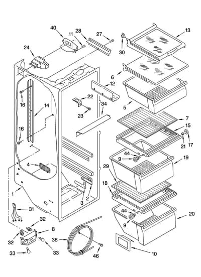 REFRIGERATOR LINER PARTS