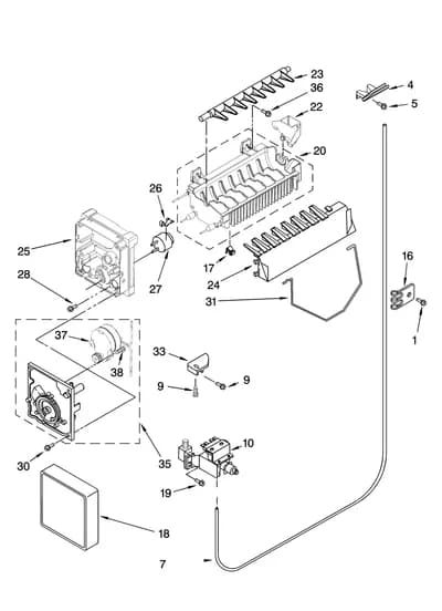 ICEMAKER PARTS, OPTIONAL PARTS (NOT INCLUDED)