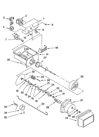 MOTOR AND ICE CONTAINER PARTS