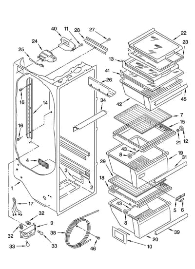 REFRIGERATOR LINER PARTS