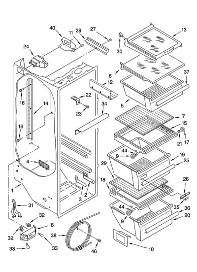 REFRIGERATOR LINER PARTS