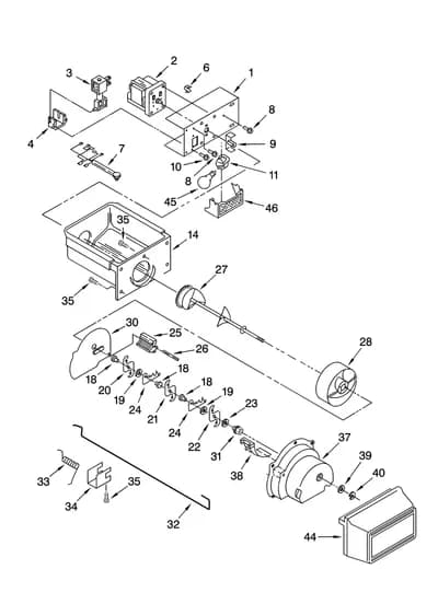 MOTOR AND ICE CONTAINER PARTS