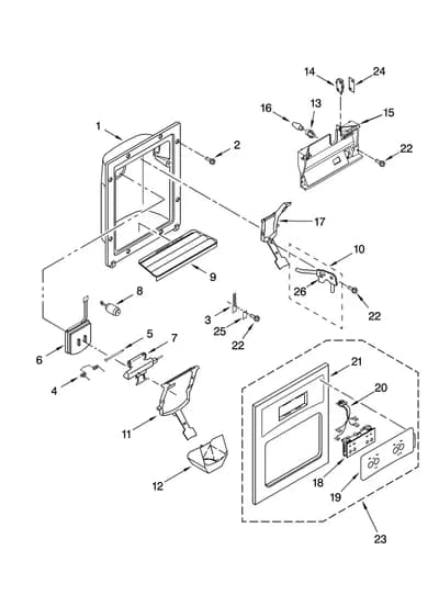DISPENSER FRONT PARTS
