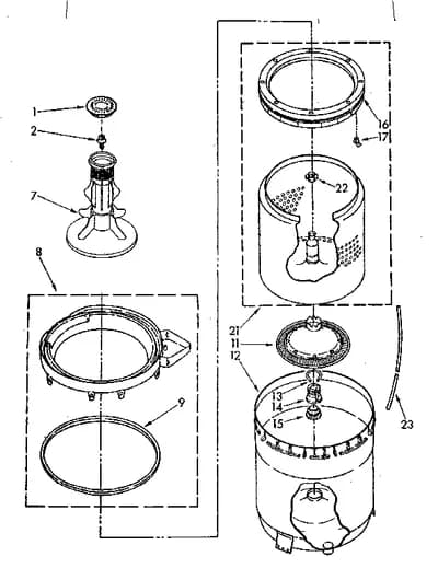 AGITATOR, BASKET AND TUB PARTS