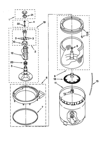 AGITATOR/BASKET/TUB