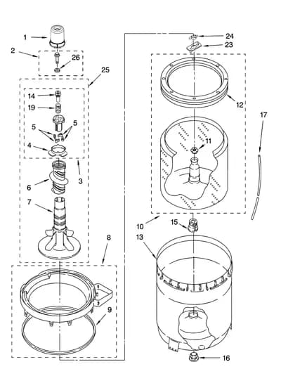 AGITATOR, BASKET AND TUB PARTS