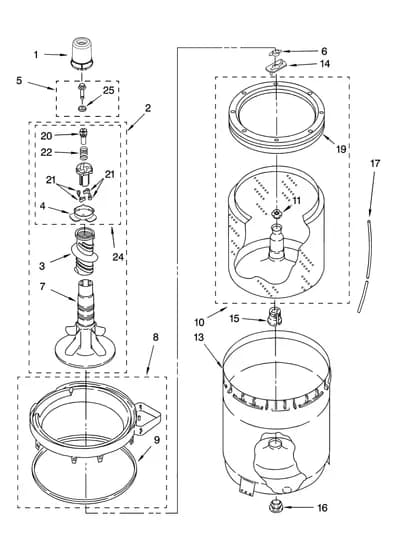 AGITATOR, BASKET AND TUB PARTS