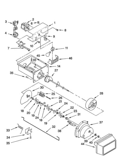 MOTOR AND ICE CONTAINER PARTS