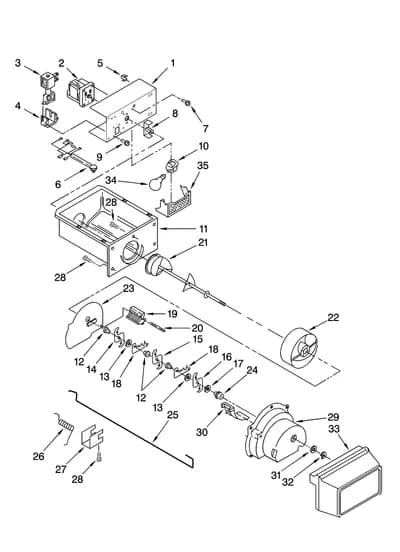 MOTOR AND ICE CONTAINER PARTS