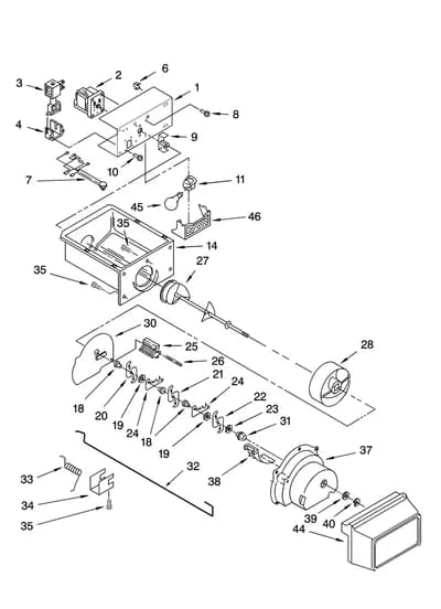 MOTOR AND ICE CONTAINER PARTS
