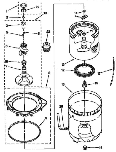 AGITATOR, BASKET AND TUB PARTS