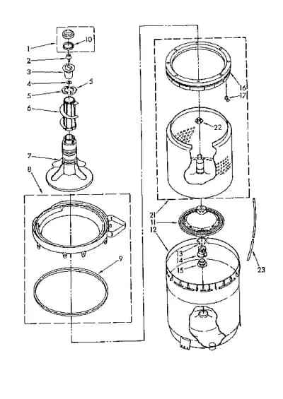 AGITATOR, BASKET AND TUB PARTS