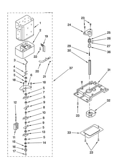 MOTOR AND ICE CONTAINER PARTS