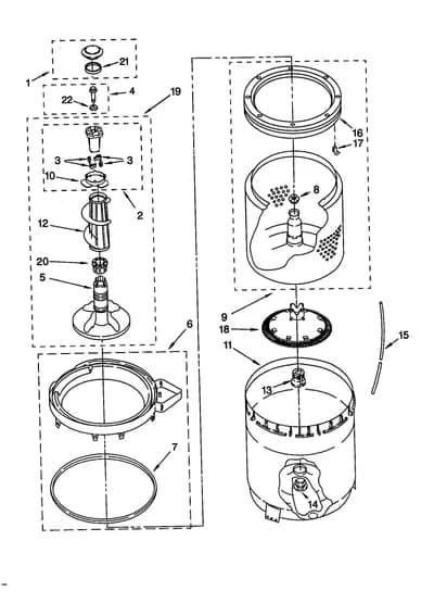 AGITATOR/BASKET/TUB