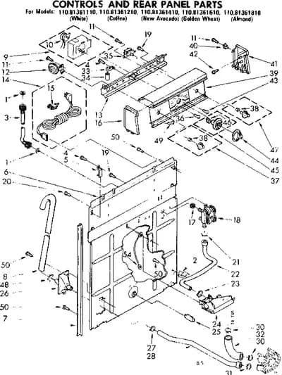CONTROL AND REAR PANEL PARTS