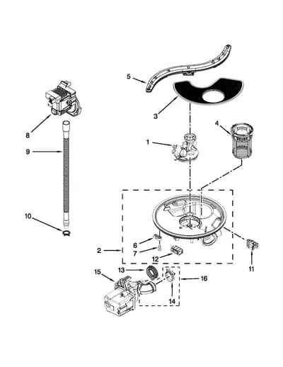 PUMP, WASHARM AND MOTOR PARTS