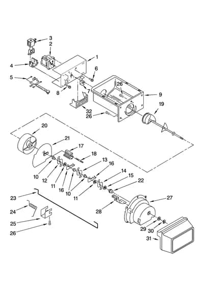 MOTOR AND ICE CONTAINER PARTS
