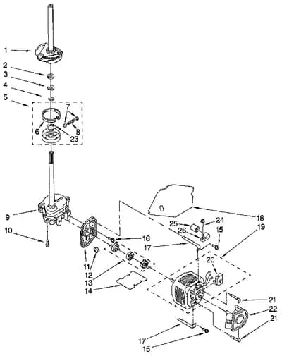 BRAKE, CLUTCH, GEARCASE, MOTOR AND PUMP