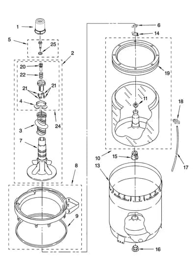 AGITATOR, BASKET AND TUB PARTS