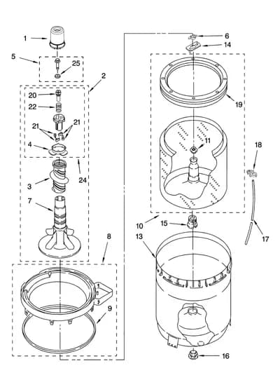 AGITATOR, BASKET AND TUB PARTS