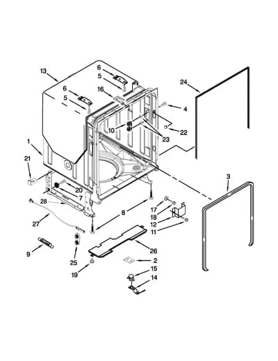 TUB AND FRAME PARTS