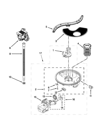 PUMP, WASHARM AND MOTOR PARTS