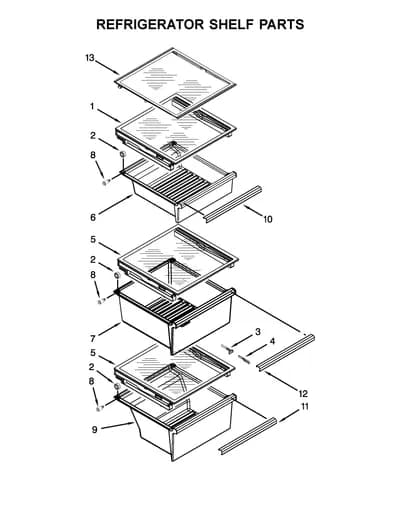 REFRIGERATOR SHELF PARTS